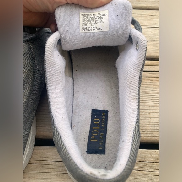 Polo Ralph Lauren Gray Chambray Sneakers - Size 11D Men’s - Picture 9 of 11